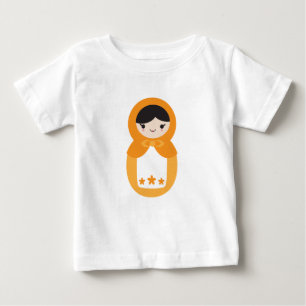 Orange Matryoshka Doll Baby T-Shirt