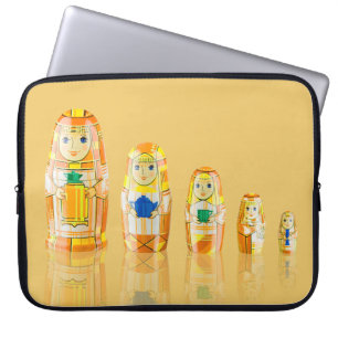 Orange Matryoshka Russian Dolls Laptop Sleeve