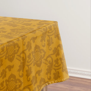 Orange Mediaeval Floral Tablecloth, 52"x70" Tablecloth