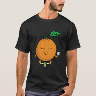 Orange Meditation Fruit for Women Funny Yoga Desig T-Shirt