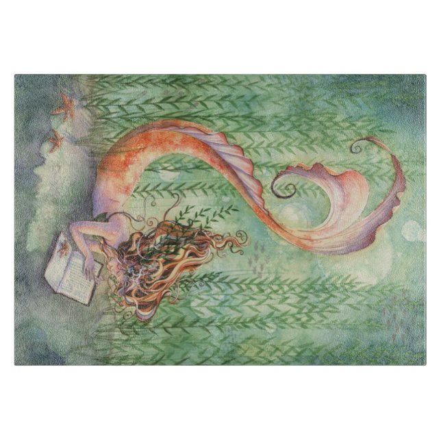Orange Mermaid Cutting Board (Front)