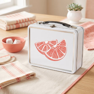 Orange Metal Lunch Box