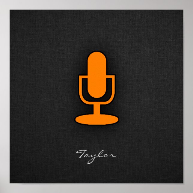 Orange Microphone Poster (Front)