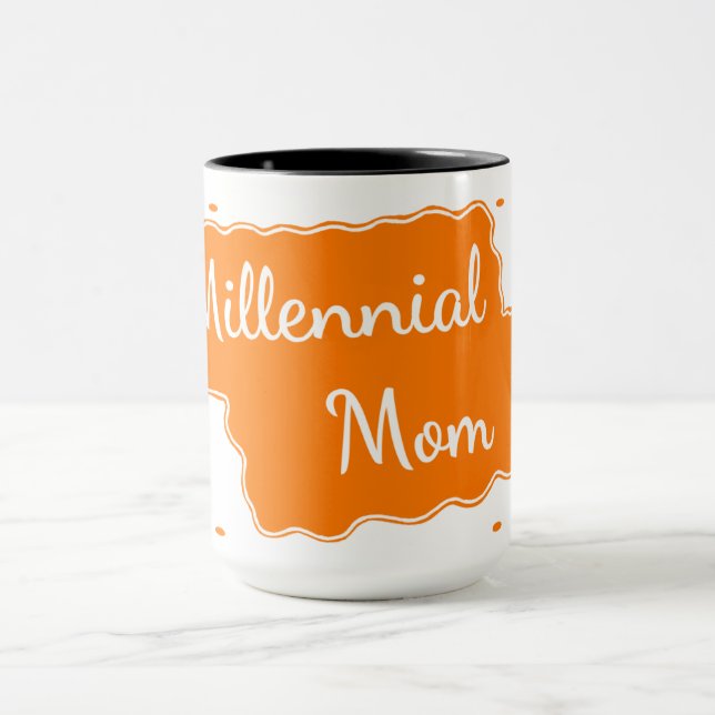Orange Millennial MaMa Design 90S Throwback Mug (Center)