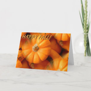Orange Mini Pumpkins And Gourds Fall Greeting Card