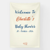 Orange Minimalist Gender Neutral Baby Shower