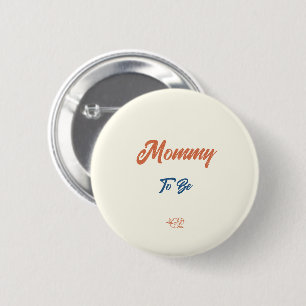 Orange Minimalist Gender Neutral Mummy-to-be 6 Cm Round Badge
