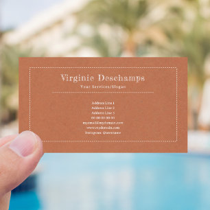 Orange Minimalist Kraft Rustic Business Card