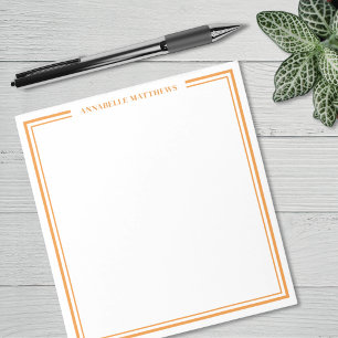 Orange Minimalist Monogram Notepad