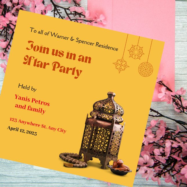 Orange Minimalist Ramadan Iftar Invitation (Creator Uploaded)