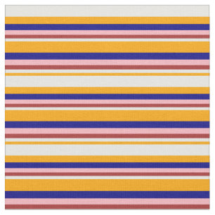 Orange, Mint Cream, Brown, Light Pink & Blue Fabric