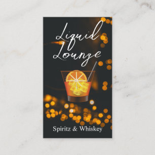 Orange Mixed Cocktail Mood Lighting Business Card