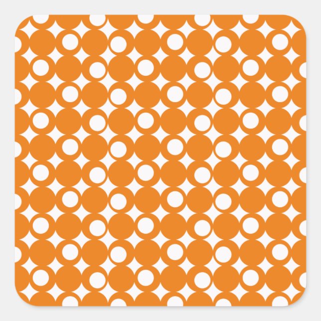 Orange Mod Ball Design @ Emporio Moffa Square Sticker (Front)