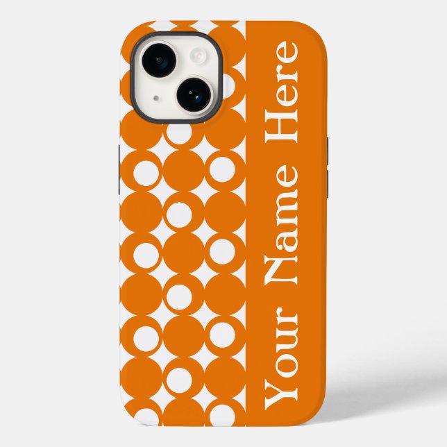 Orange Mod Ball Design with name Case-Mate iPhone Case (Back)