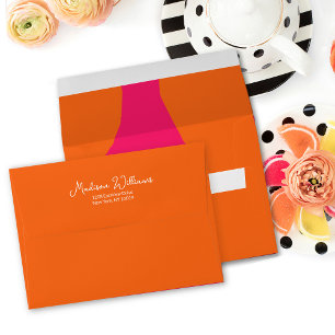 Orange Modern Bold Bright with Return Address Envelope