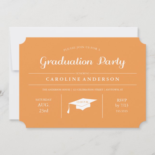 Orange Modern Chic Graduation Invitation (Front)