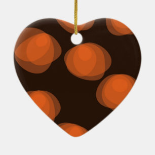 Orange, modern, cool, trendy abstract flowers ceramic tree decoration