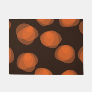 Orange, modern, cool, trendy abstract flowers doormat