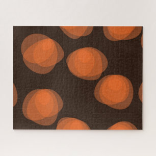 Orange, modern, cool, trendy abstract flowers jigsaw puzzle