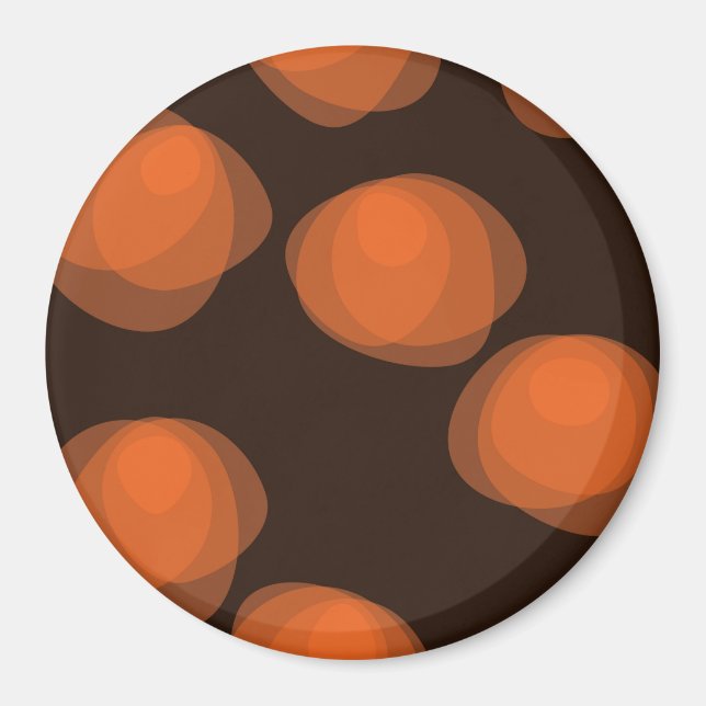 Orange, modern, cool, trendy abstract flowers magnet (Front)