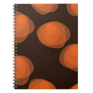 Orange, modern, cool, trendy abstract flowers notebook