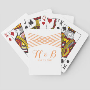 Orange Modern Deco Playing Cards