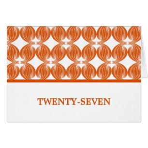 Orange Modern Deco Table Number Card