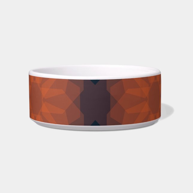 Orange, modern geometric flower abstraction bowl (Front)