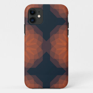 Orange, modern geometric flower abstraction iPhone 11 case