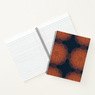 Orange, modern geometric flower abstraction notebook