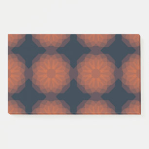 Orange, modern geometric flower abstraction post-it notes
