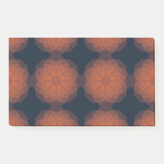 Orange, modern geometric flower abstraction post-it notes (Front)