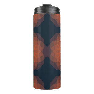 Orange, modern geometric flower abstraction thermal tumbler