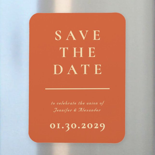 Orange Modern Save the Date Magnet (Creator Uploaded)