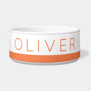 Orange Modern Stripe Pet Name Personalised