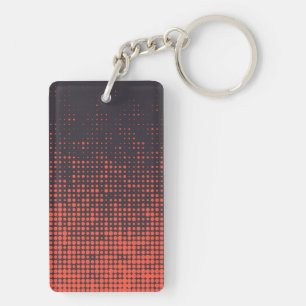 Orange, modern, urban halftone dots pattern design key ring