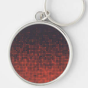Orange, modern, urban halftone dots pattern design key ring