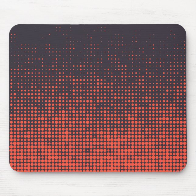Orange, modern, urban halftone dots pattern design mouse mat (Front)