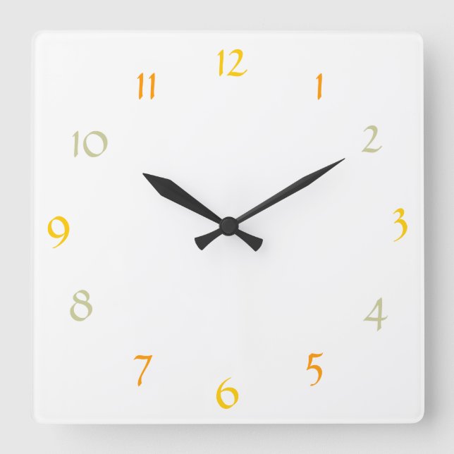 Orange Modern Wall Clock (Front)