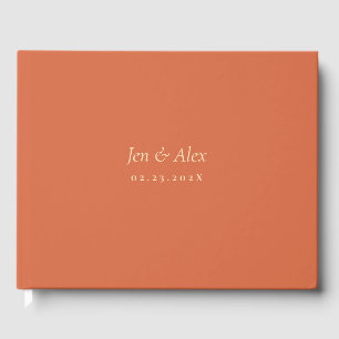 Orange Modern Wedding Guest Book