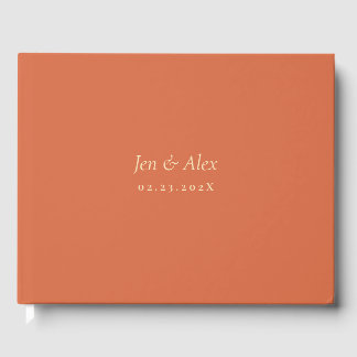 Orange Modern Wedding Guest Book