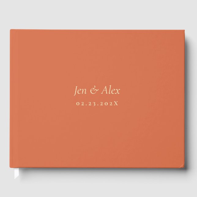Orange Modern Wedding Guest Book (Front)