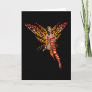 Orange Monarch Butterfly 3D Pixie - Fairy 1 Card