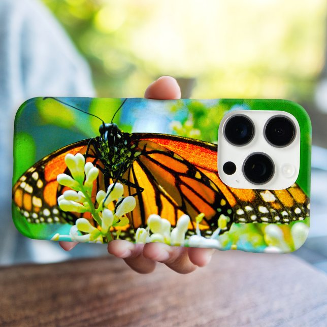 Orange monarch butterfly photo modern bold simple Case-Mate iPhone case (Creator Uploaded)