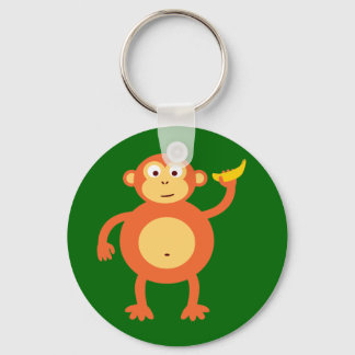 Orange Monkey Key Ring