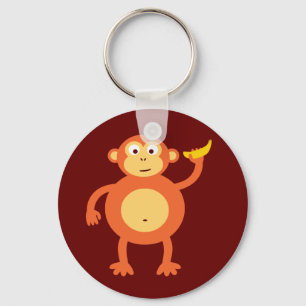 Orange Monkey Key Ring