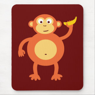 Orange Monkey Mouse Mat