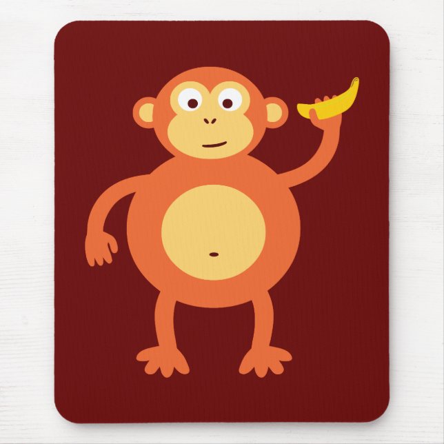 Orange Monkey Mouse Mat (Front)