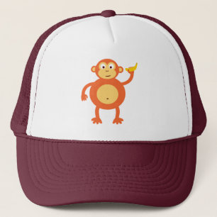 Orange Monkey Trucker Hat