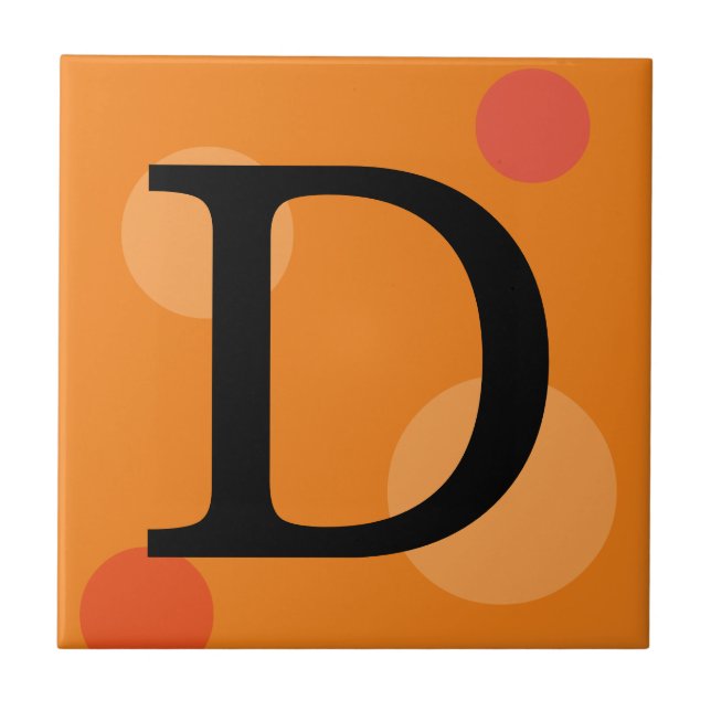 ORANGE MONOGRAM AND POLKA DOTS TILES (Front)